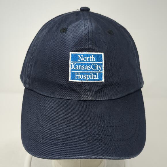 North Kansas City Hospital Strapback Baseball Cap Blue One Size 6 Panel Edwards - Picture 2 of 10